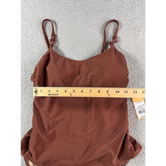 Kona Sol Swimsuit Women Large Brown Padded Accent One Piece Medium Coverage NWT - Picture 5 of 11